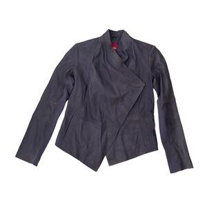 GILI Leather Jacket Open Front size 0 Dusty Purple